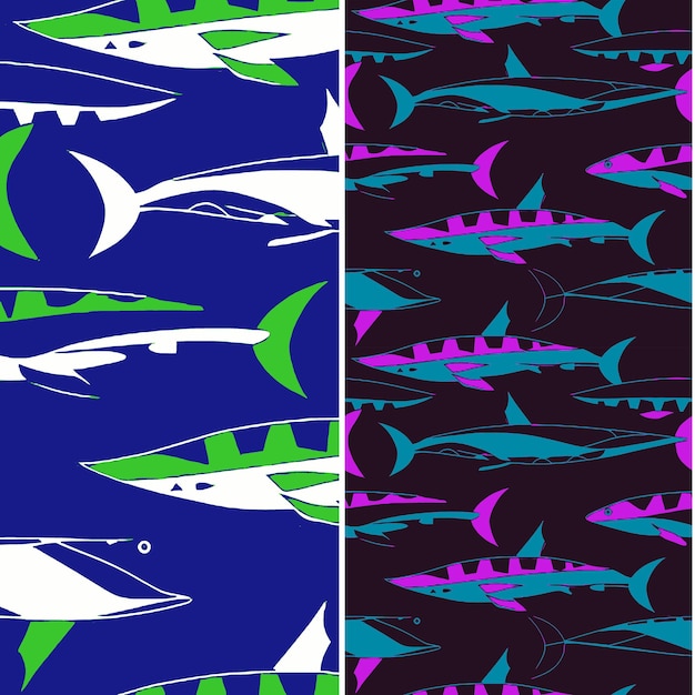 Sturgeon With Armored Silhouette Abstract Minimal Design and Nature Pattern Vector Designs