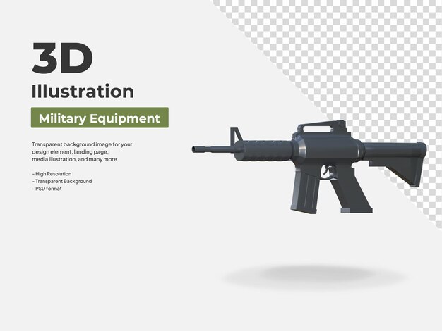 Sturmgewehr 3d-symbol illustration militärischer ausrüstung