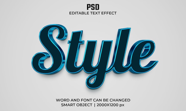 style 3d editable text effect premium psd with background