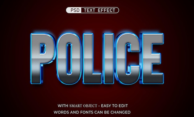 PSD style 3d d'effet de police de texte modifiable