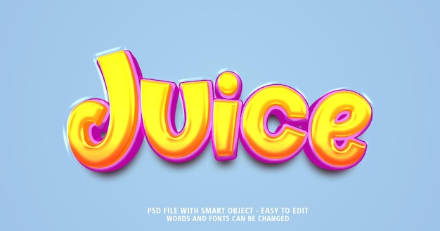 PSD style 3d d'effet de texte de jus modifiable