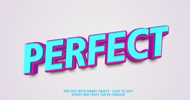 Style 3d d'effet de texte parfait modifiable