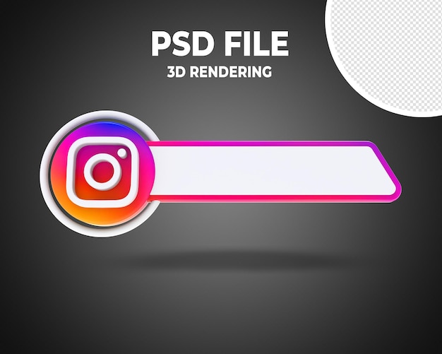 PSD style 3d de la troisième bannière inférieure instagram