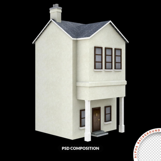 PSD style de bâtiment ancien rendu 3d isolé premium psd