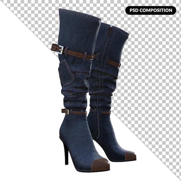 Style De Bottes Hautes Isolé En 3d