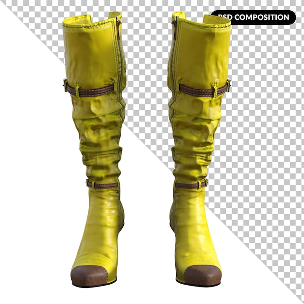 PSD style de bottes hautes isolé en 3d