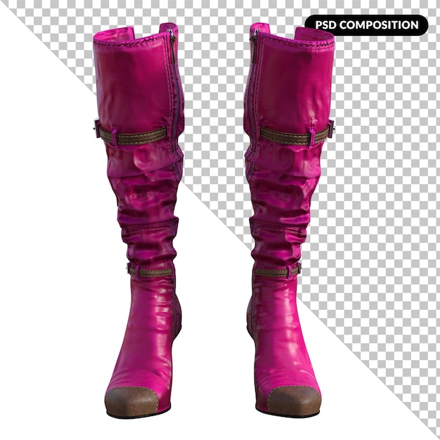 PSD style de bottes hautes isolé en 3d