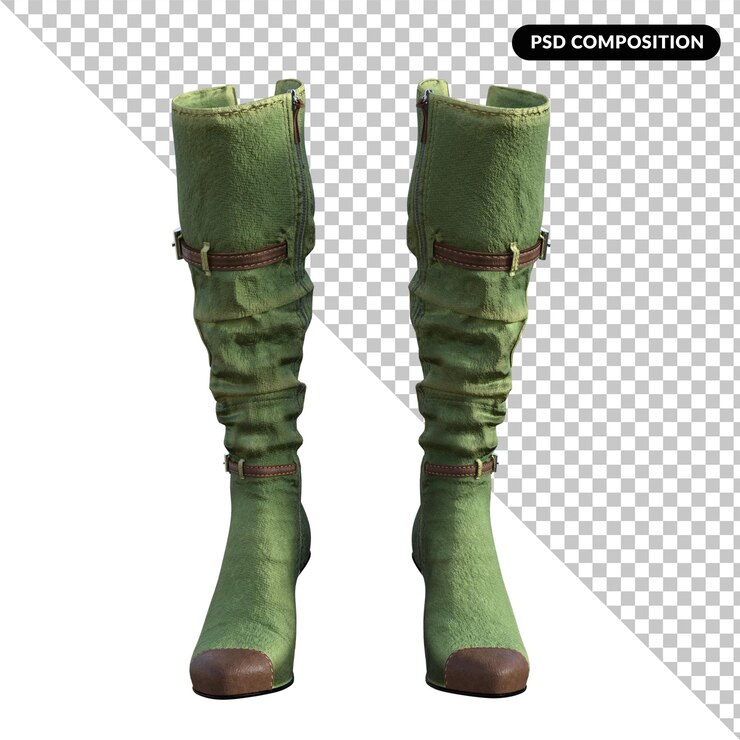 PSD style de bottes hautes isolé en 3d