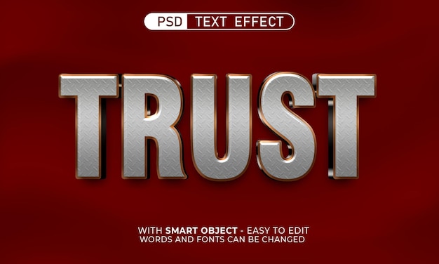 PSD style de confiance de texte modifiable avec effet 3d