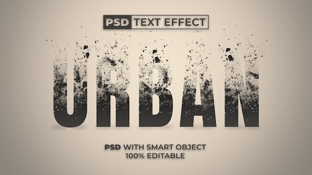 PSD style de dispersion d'effet de texte urbain effet de texte modifiable