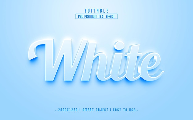 Style d'effet de texte 3D blanc