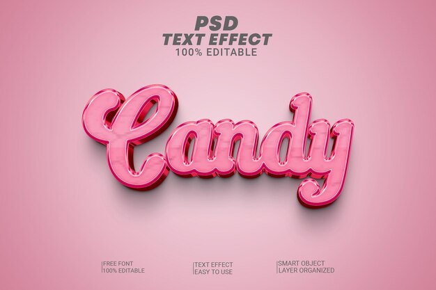 PSD style d'effet de texte 3d candy