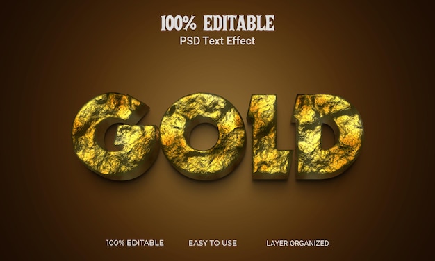 Style D'effet De Texte 3d Doré