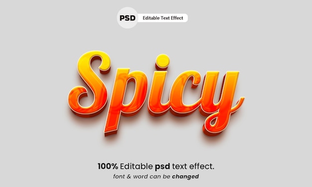 Style d'effet de texte 3d épicé effet de texte épicé premium