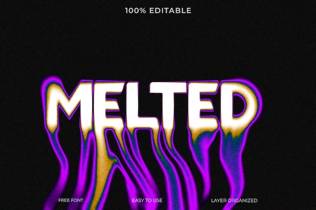 Style d'effet de texte 3D de fusion liquide PSD
