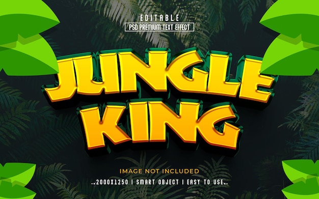 PSD style d'effet de texte 3d jungle king