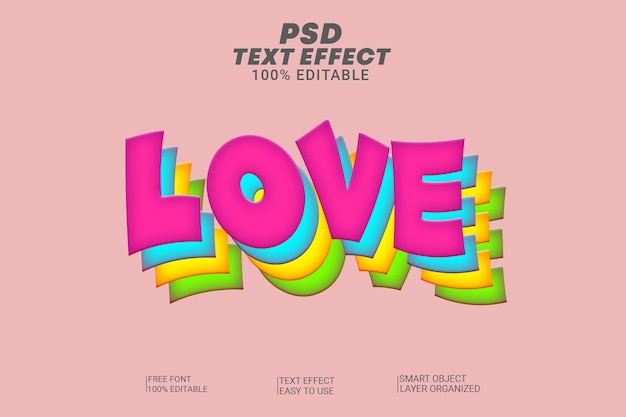 Style d'effet de texte 3D Love