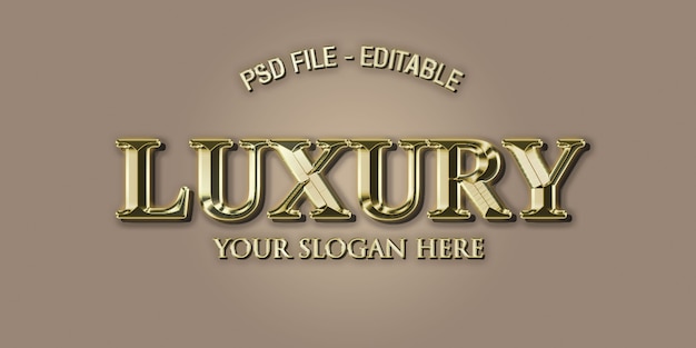 PSD style d'effet de texte 3d de luxe en or