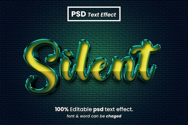 Style d'effet de texte 3D silencieux