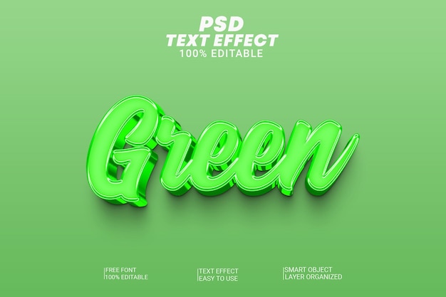 Style D'effet De Texte 3d Vert Psd