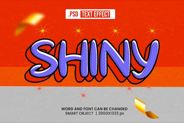 PSD style d'effet de texte brillant 3d