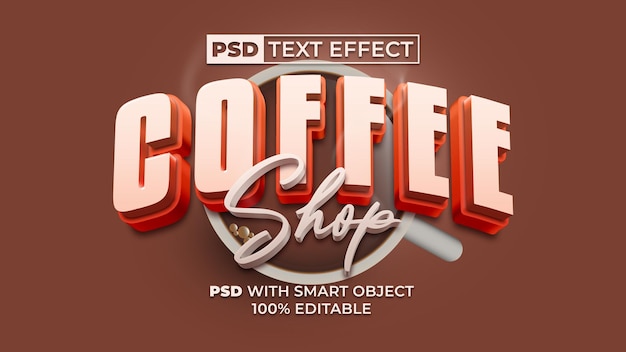 PSD style d'effet de texte de café effet de texte modifiable