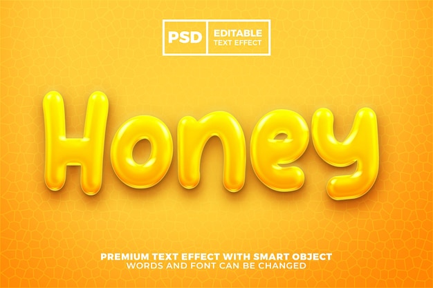 Le style d'effet de texte éditable Honey 3D