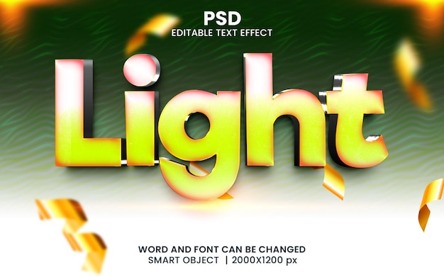 PSD style d'effet de texte léger 3d modifiable