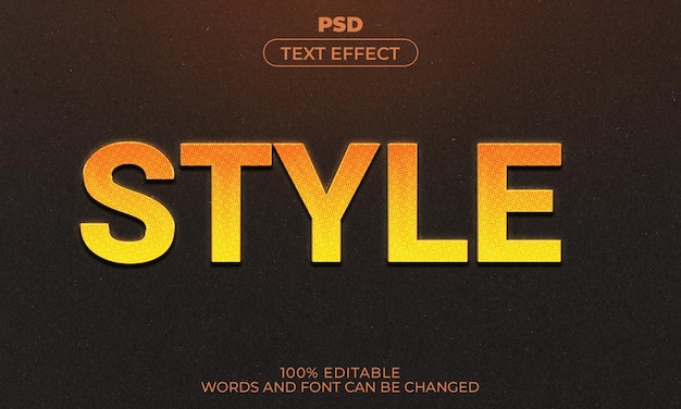 Style D'effet De Texte Modifiable 3d Avec Arrière-plan