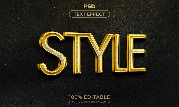 PSD style d'effet de texte modifiable 3d avec arrière-plan