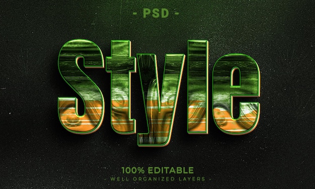 PSD style d'effet de texte modifiable 3d avec arrière-plan