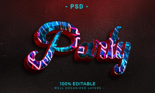 PSD style d'effet de texte modifiable 3d avec arrière-plan