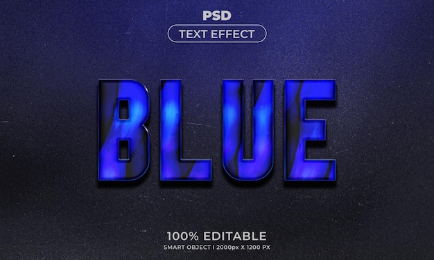 Style d'effet de texte modifiable 3d bleu avec arrière-plan