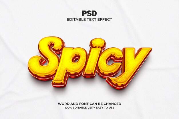 Style d'effet de texte modifiable en 3D épicé