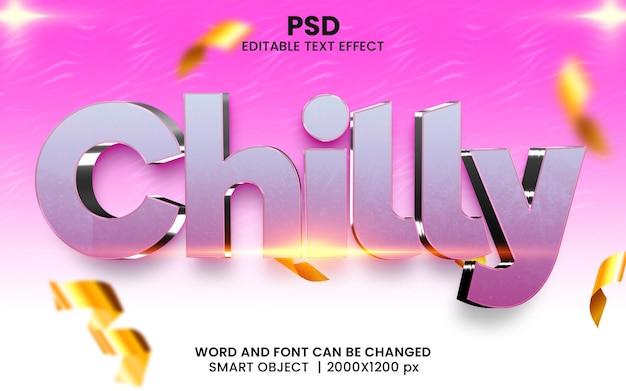 PSD style d'effet de texte modifiable 3d froid