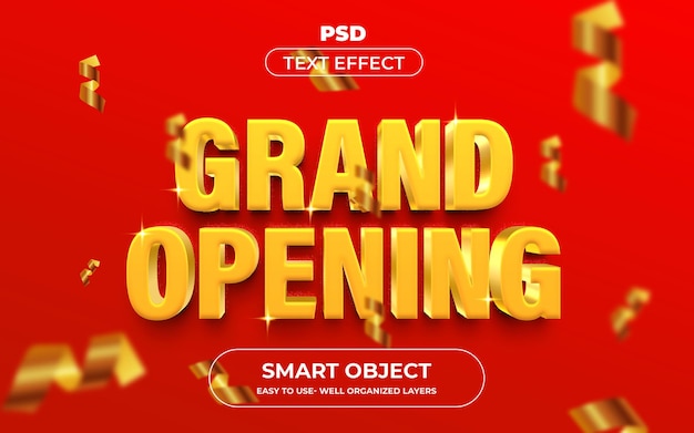 PSD style d'effet de texte modifiable 3d grande ouverture