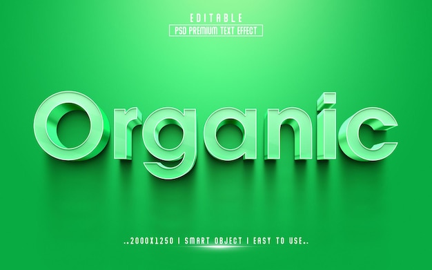 Style D'effet De Texte Modifiable 3d Organique