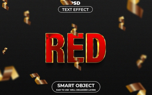 Style d'effet de texte modifiable 3d rouge avec arrière-plan