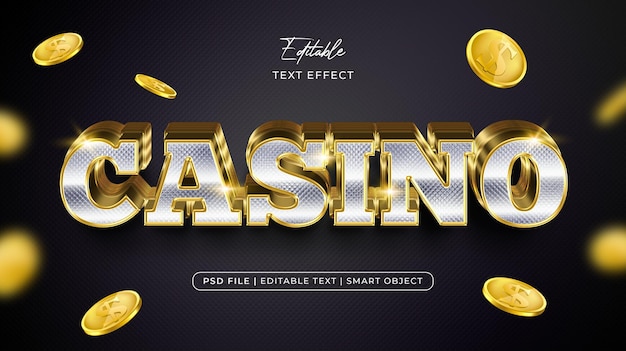 Style d'effet de texte modifiable de casino Psd Premium