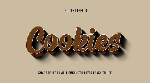 Style d'effet de texte modifiable de gâteau de biscuits 3D