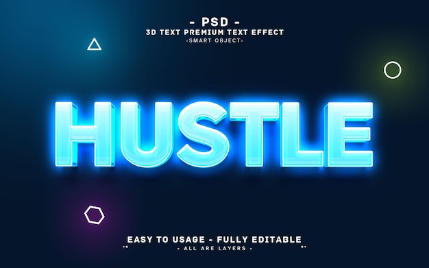 Style d'effet de texte modifiable Hustle 3D