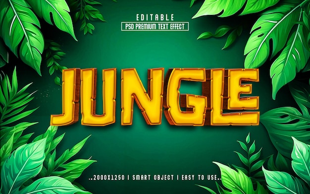 PSD style d'effet de texte modifiable en jungle 3d