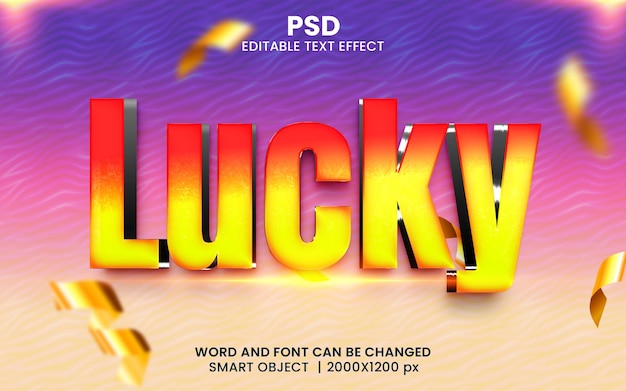 PSD style d'effet de texte modifiable lukcy 3d