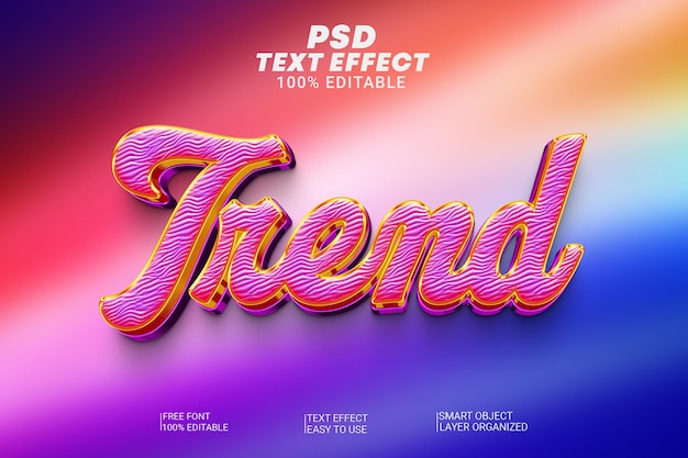 Style D'effet De Texte Modifiable Psd Trend 3d