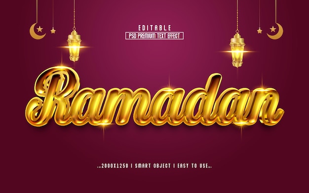 Style D'effet De Texte Modifiable Ramadan 3d