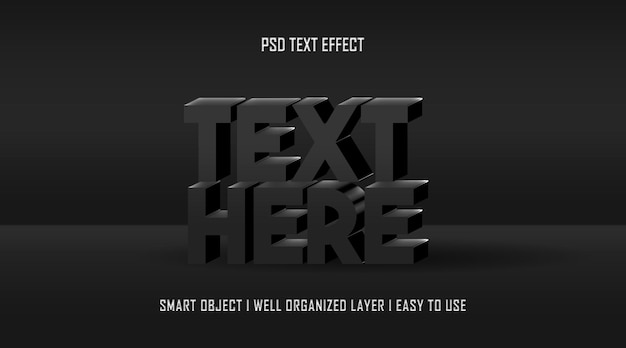 Style D'effet De Texte Modifiable Simple Noir 3d