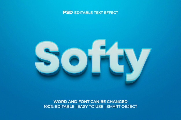 Style D'effet De Texte Modifiable Softy 3d