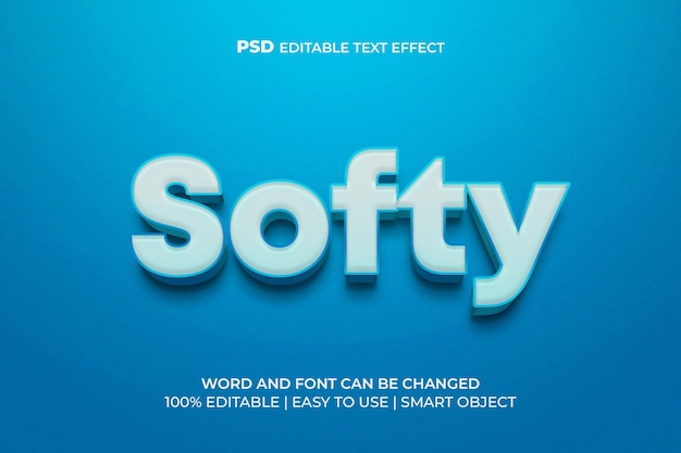 Style d'effet de texte modifiable Softy 3d