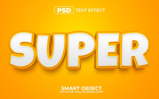 Style D'effet De Texte Modifiable Super 3d Premium Avec Arrière-plan