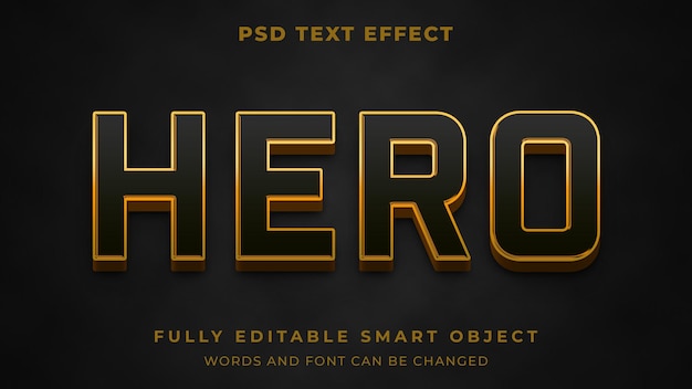 PSD style d'effet de texte modifiable super hero 3d